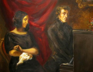 E, Delacroix, George Sand e Fryderyk Chopin
