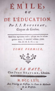 Frontespizio della prima edizione dell'Émile ou de l'éducation (1762) copia