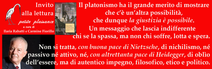 Enrico Berti, Platone